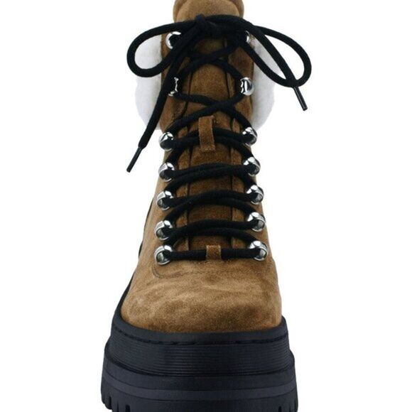 Marc‎ Fisher Leather Boot Women's Pierson Genuine Shearling Size 9 Brown $239 - Picture 5 of 6